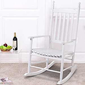 6. Giantex Wood Outdoor Rocking Chair