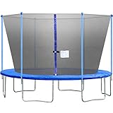 BestMassage 10 Ft Trampoline with Enclosure Net Outdoor Fitness Trampoline PVC Spring Cover Padding for Children and Adults