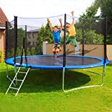 Minikoad 12 FT Kids Trampoline with Enclosure Net and Spring Cover Padding, Outdoor Trampoline Fun Summer Exercise Fitness Water Toys for Adult Kids Indoor/Outdoor Toy Great Gift (12FT)
